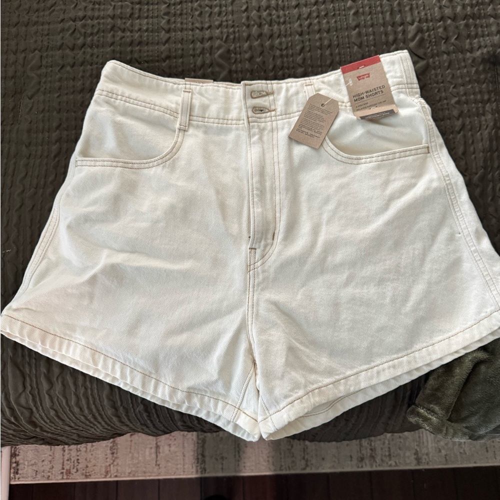 Levi's Cream High Waist Shorts
